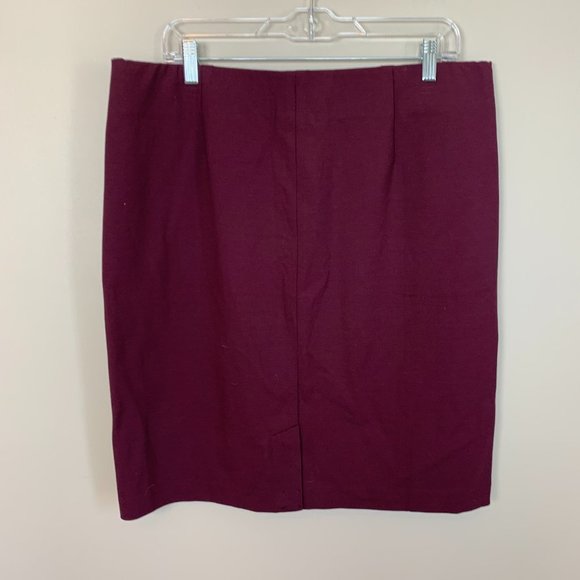 J. Jill Ponte Knit Pencil Skirt - Burgundy, Large - NEW - Picture 2 of 7